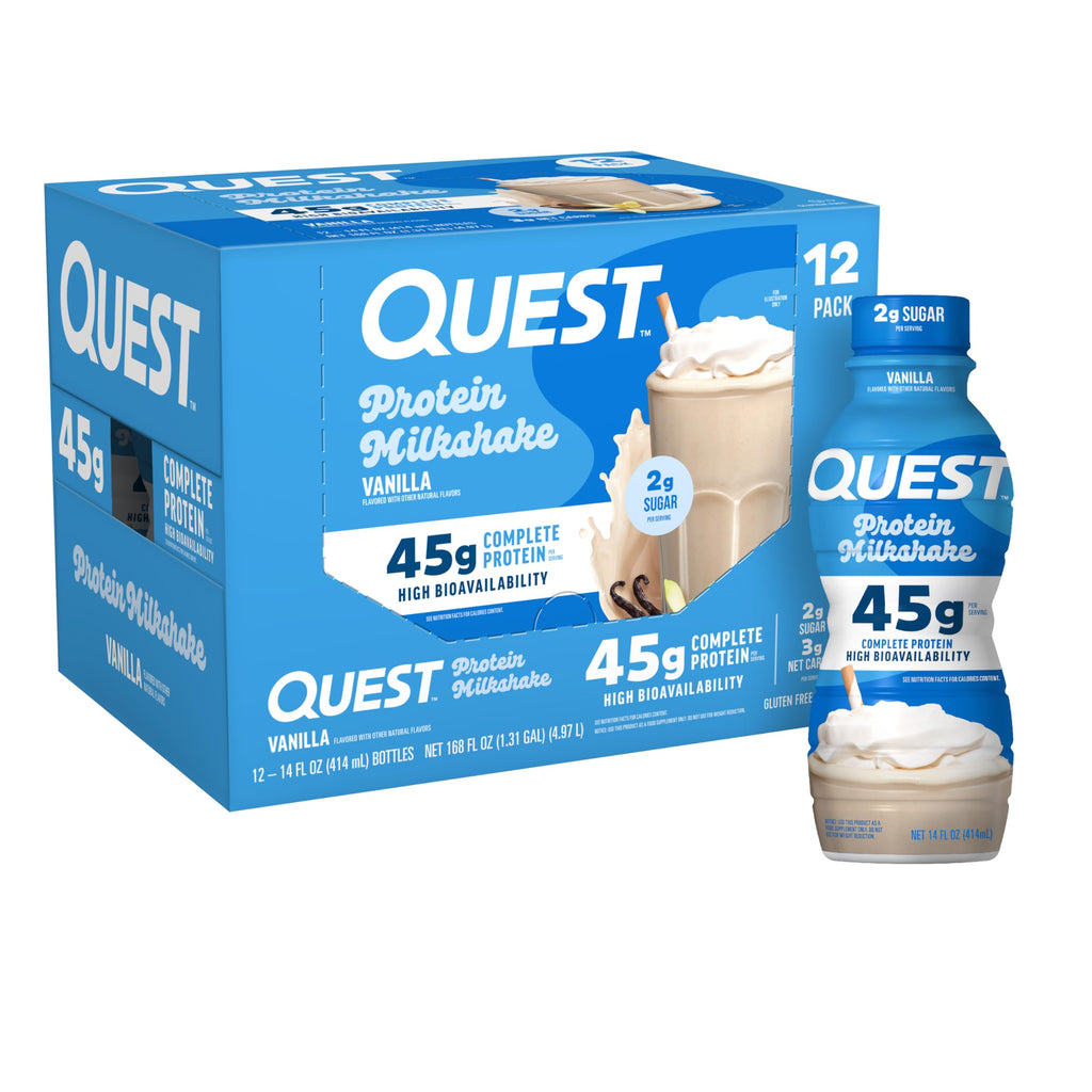 Quest Nutrition Strawberry Protein Shake, 45g Protein, 2g Sugar, 12 Count